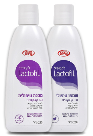 כצט, לקטופיל, שמפו ומסיכה טיפוליים נגד קשקשים