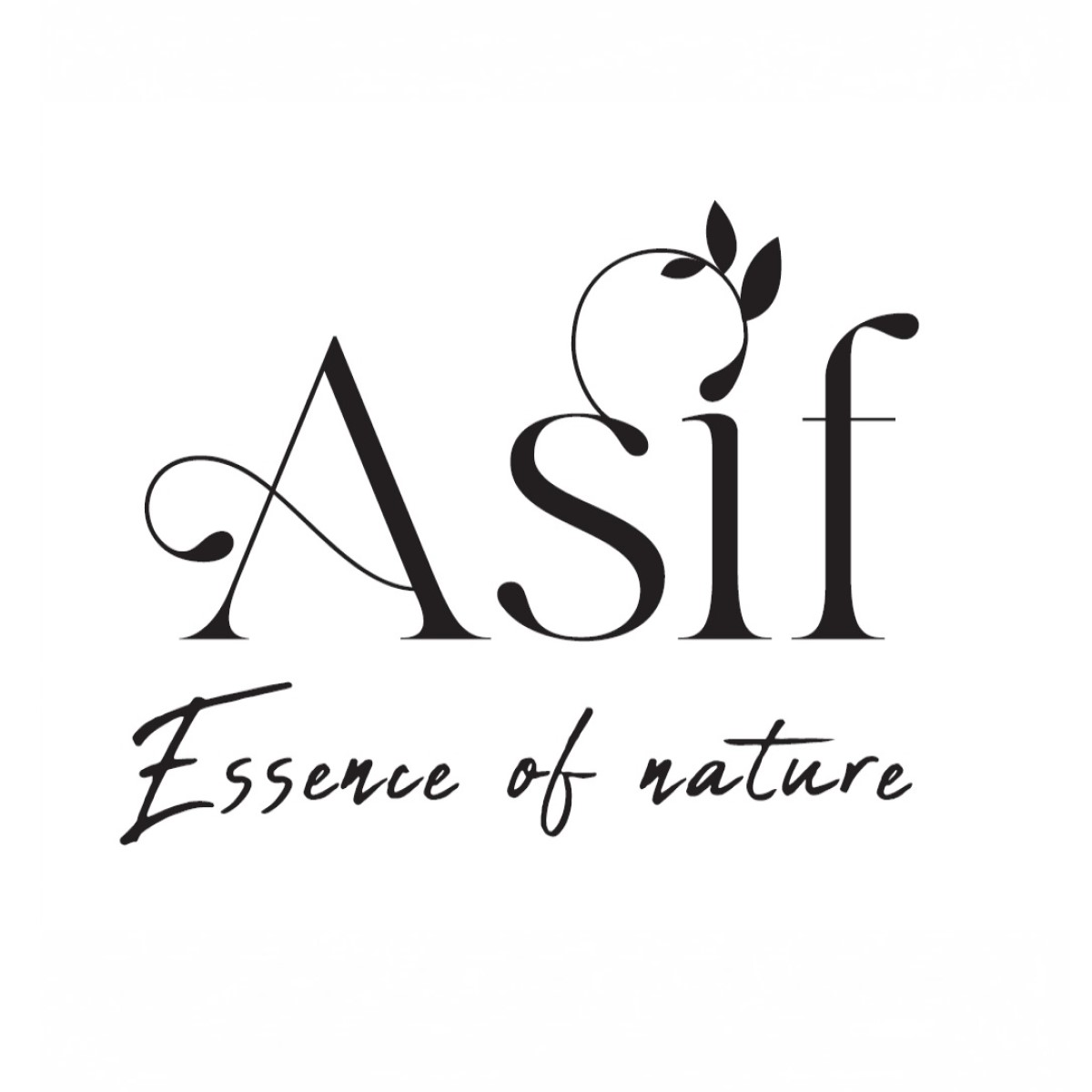 Logo of Asif, featuring the name in elegant font with the tagline 'Essence of nature' below.