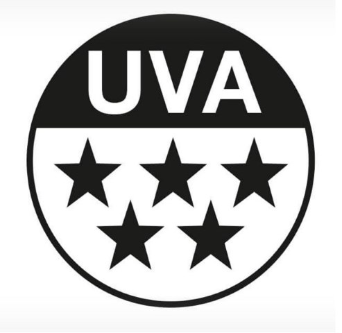 סמל דירוג UVA עם חמישה כוכבים, המצביע על רמת ההגנה מפני קרני UVA.